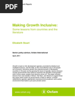 Making Growth Inclusive: Some Lessons From Countries and The Literature