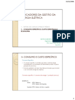 Indicadores de Gestão Da Energia - Consumo e Custo Específico