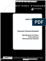 National: Specifications For Fuse Disconnection Switches