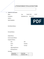 Neurological Physiotherapy Evaluation Form