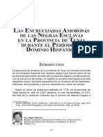 Las Encrucijadas Amorosas de Las Negras Esclavas en La Provincia de Tunja Durante El Periodo de Dominio Hispánico