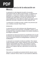 La Importancia de La Educación en México