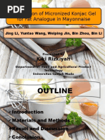 Application of Micronized Konjac Gel For Fat Analogue in Mayonnaise Application of Micronized Konjac Gel For Fat Analogue in Mayonnaise