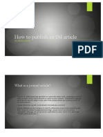 How To Publish An ISI Article