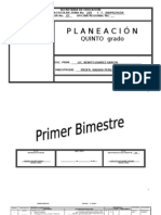 Planeación Anual. Quinto Grado. Plan 1993