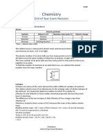 Chemistry: End of Year Exam Revision