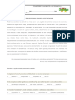 Ficha de Escolha Múltipla Sobre Gramática Modalidade