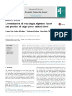 Determination of Loop Length, Tightness Factor and Porosity of Single Jersey Knitted Fabric