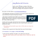 Folk Dance Competition - Judging Rules and Score Sheet