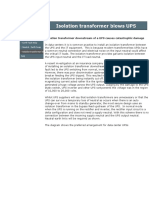 Isolation Transformer Downstream of A UPS Causes Catastrophic Damage