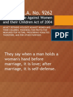 R.A. No. 9262: Anti-Violence Against Women and Their Children Act of 2004