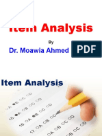 Item Analysis: Dr. Moawia Ahmed Elbadri