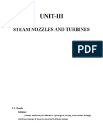 Unit-Iii: Steam Nozzles and Turbines