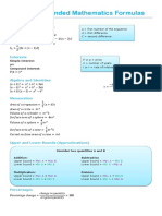 IGCSE Extended Mathematics Formulas: Sequences