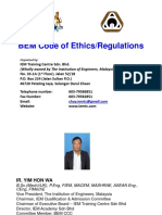 BEM Code of Ethics - Ir. Yim Hon Wa