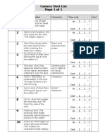 Camera Shot List Page 1 of 1: Shot Description Comments Time Code Use?