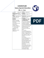 Lesson Plan Primary Special Education Ms. L. Cruz