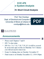 ECE 476 Power System Analysis: Lecture 19: Short Circuit Analysis