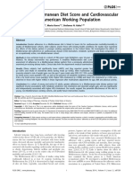 Modified Mediterranean Diet Score and Cardiovascular Risk in A North American Working Population