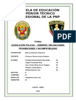 Monografia de Legislación Policial - Deberes, Obligaciones, Prohibiciones y Incompatibilidad