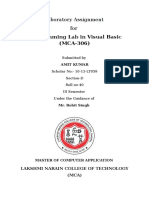 Programming Lab in Visual Basic (MCA-306) : Laboratory Assignment For