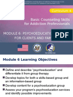 Basic Counseling Skills For Addiction Professionals: Module 6: Psychoeducation Groups For Clients and Families