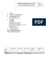 Content: Standard Operating Procedure (SOP) Use and Maintenance of A Freezer