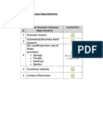 Payment Gateway Requirements