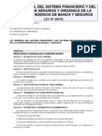 LEY - 26702 - 1996 Ley General Del Sistema Financiero y Del Sist de Seguros y Organica de La SBS