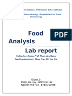 Food Analysis: Lab Report