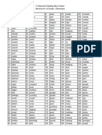 V Interschool Spelling Bee Contest Word List For 1st Grade - Elementary