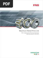 Maximum Retail Price List: FAG Indigenously Produced Bearings Effective From 01.03.2014