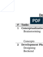 Development Project (Estimated Timesheet) : # Tasks Time Assignments Notes 1 Conceptualization 1 2 Week