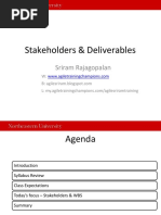 Stakeholders & Deliverables: Sriram Rajagopalan