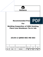 Welding Inspection of Hmu Existing Flare Line Shutdown Tie-In Jobs PDF