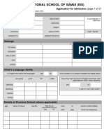 International School of Samui (Iss) : Application For Admission (Page 1 of 3) Child's Personal Details