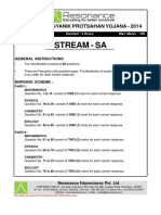 KVPY 2014 Paper SA Solution PDF