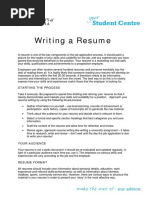 Writing A Resume