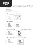 Soalan English Paper 1 Year 3