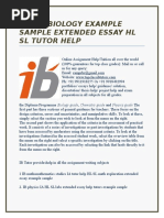 Ib Lab Biology Example Sample Extended Essay HL SL Tutor Help