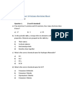 Y10 Sci Revision Sheet