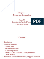 Chapter - Numerical Integration: Aman W Department of Applied Physics University of Gondar