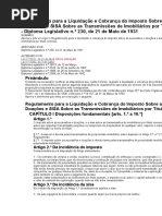 Regulamento para A Liquidação e Cobrança Do Imposto Sobre As Sucessões e Doações e SISA Sobre As Transmissões de Imobiliários Por Título Oneroso