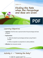 Finding The Rate When The Percentage and Base