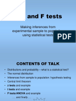 Z, T, and F Tests: Making Inferences From Experimental Sample To Population Using Statistical Tests