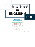 Activity Sheet in English 6: Quarter 1