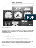 Synchronizing Generator To The Grid