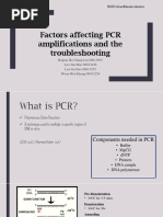 Factors Affecting PCR Amplifications and The Troubleshooting