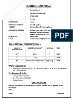 Curriculum Vitae: Educational Qualification