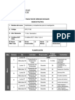 Facultad de Ciencias Sociales Ciencia Política 1. Nombre Del Curso